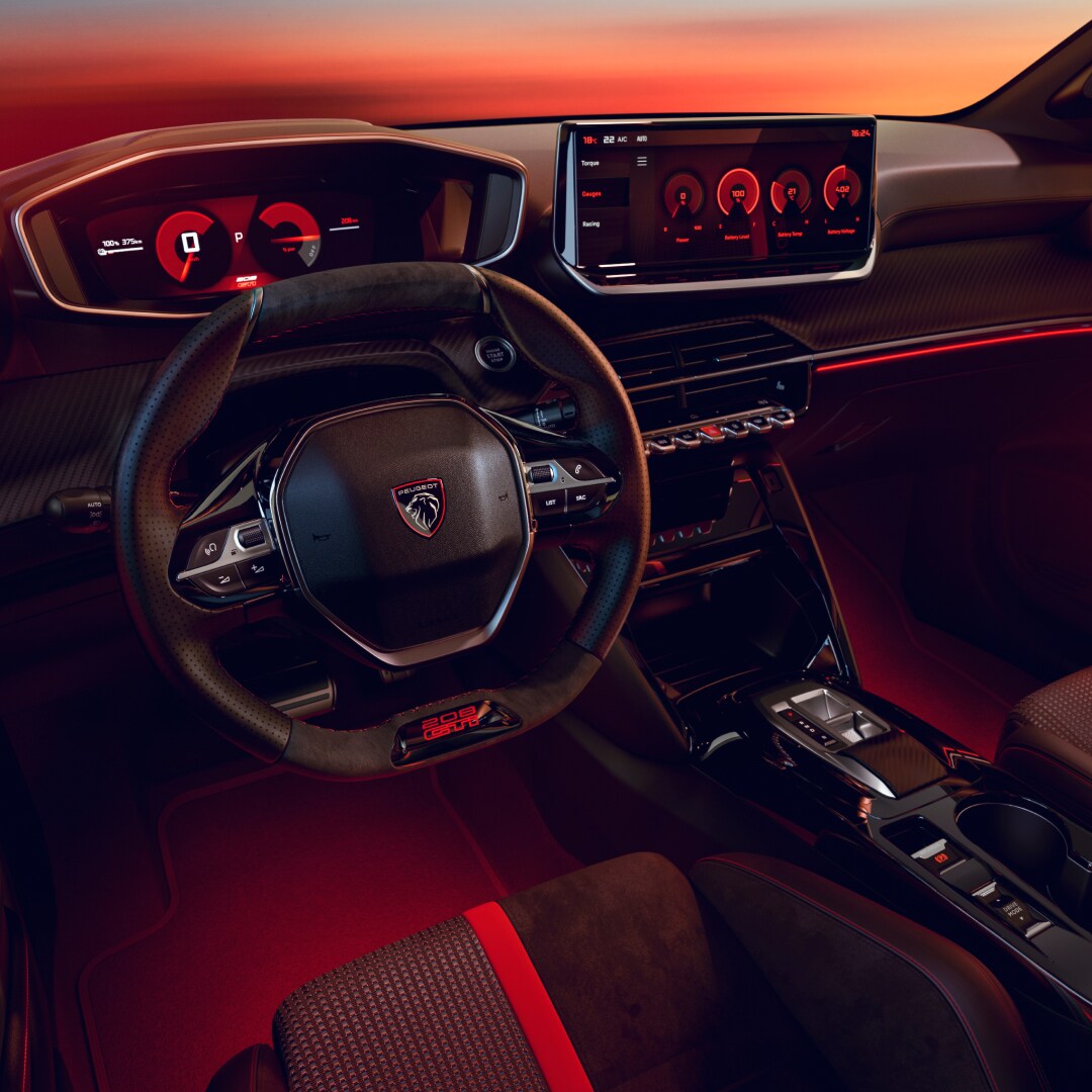 PEUGEOT i‑Cockpit® van de nieuwe PEUGEOT E‑208 Gti